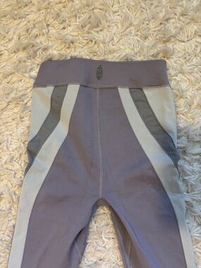 Free People Lavender & Cream Active Leggings
